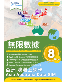 亞,澳洲無限 數據卡